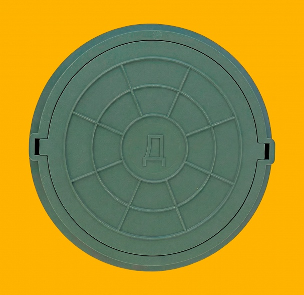 Зеленый канализационный люк Д (1,5 т) для септика и колодца