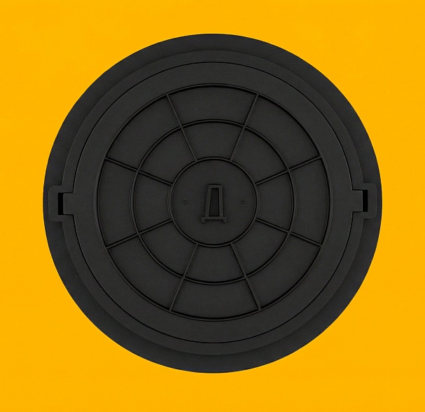 Черный канализационный люк Д (1,5 т.) для септика и колодца